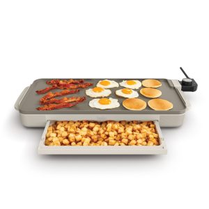 bella 10" x 20" Electric Griddle with Warming Tray
