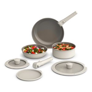 bella 8-Piece Ceramic Nonstick Cookware Set with Removable Handles